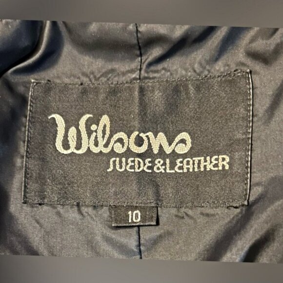 Vintage Retro 70s Wilsons Black Cropped Leather Tuxedo Style Jacket~S~ - Picture 8 of 9
